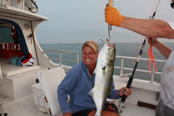 Ilana leighton with a Nantucket Blue Fish